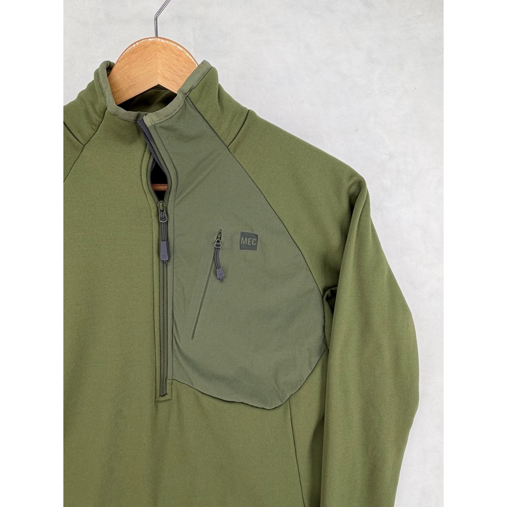 MEC Rockwall Half Zip Midlayer Women's M Olive Green Thermal Fleece Outdoors